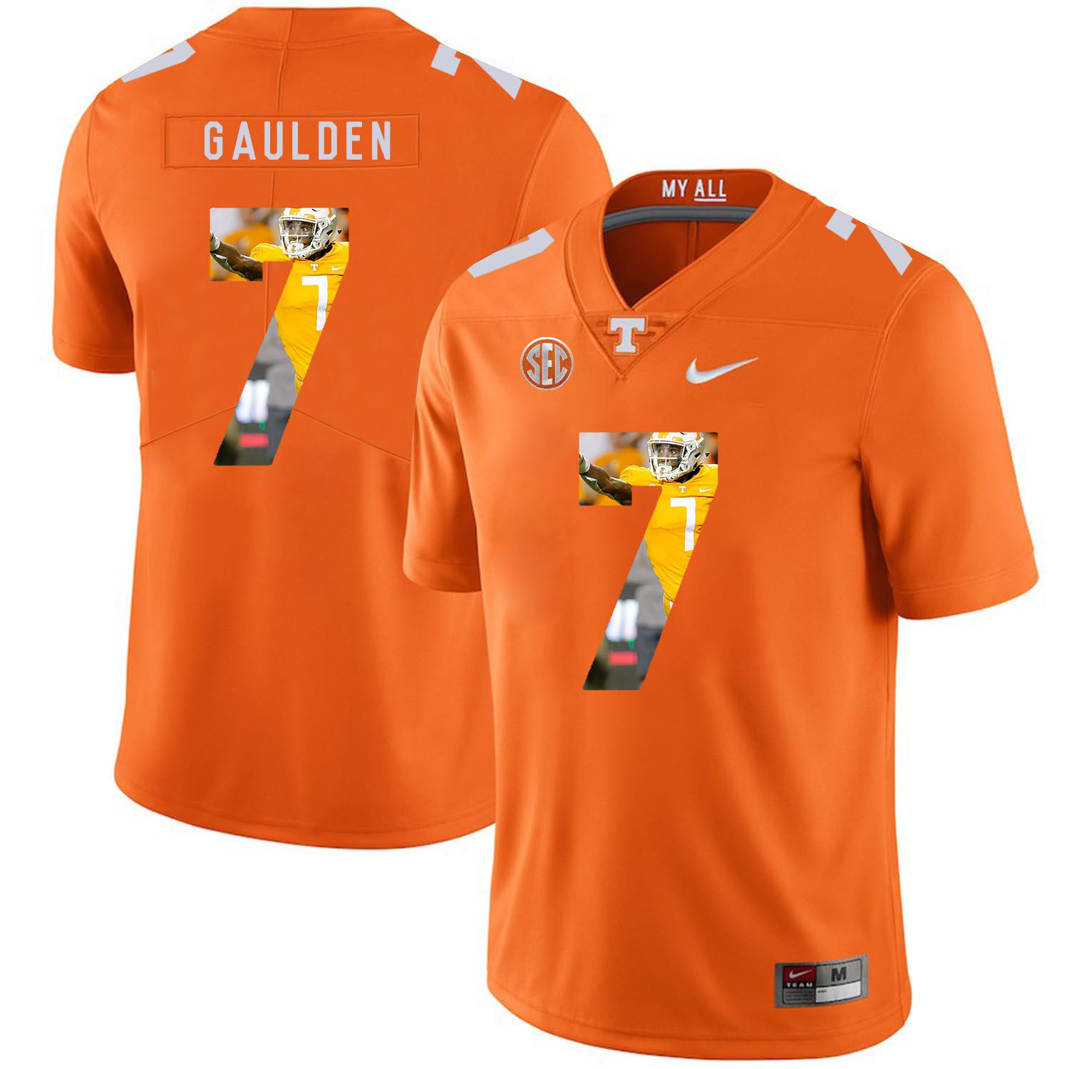 Men Tennessee Volunteers #7 Gaulden Orange Fashion Edition Customized NCAA Jerseys